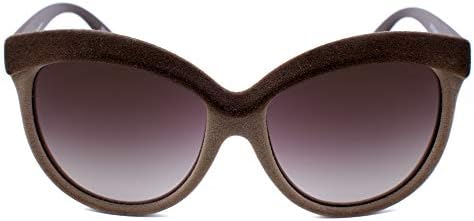 Italia Independent 0092V2 I-V 044 041 Brown Sand Velvet Plastic Butterfly Sunglasses Brown Gradient Lens