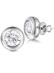 Moissanite - Round Cut - White Gold