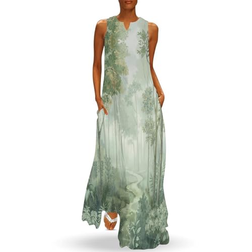 Robe longue fluide col V pour masquer les complexes en été - 2