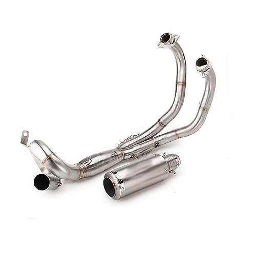 Motocicleta Tubo Escape Silenciador Escape Para Yamaha Para MT-07 Para FZ-07 Para XSR700 Sistema Escape Motocicleta Tubo Enlace Medio Delantero Acero Inoxidable Modificado ( Color : -S-C- Laser1 )
