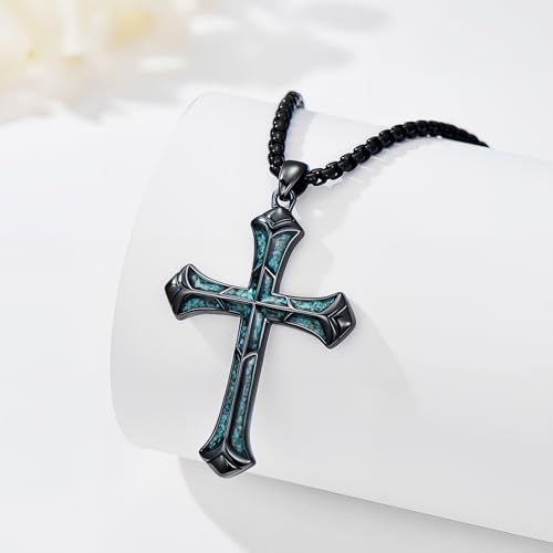 Cross Necklace for Men 925 Sterling Silver Celtic Cross Pendant Christian Jewelry Religious Christmas Gifts for Women3