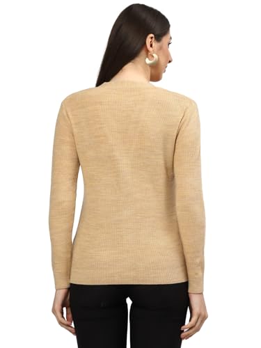 Image of Kalt Women Full Sleeves V-Neck Design Acrylic Cardigan Sweater