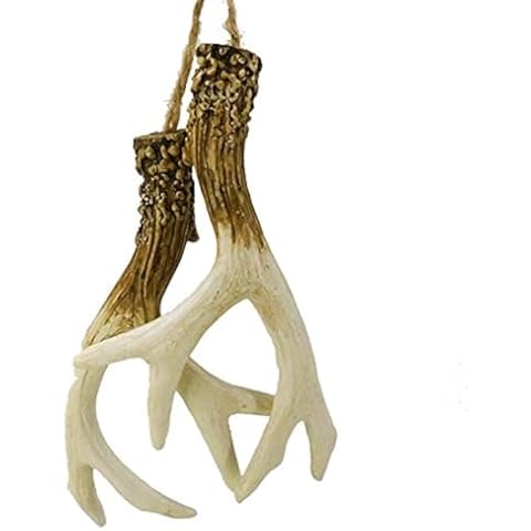 The Bridge Collection Pair of Faux Deer Antlers Novelty Ornament- Rearview Mirror Hanger for Hunter- Deer Hunting Ornament- Deer Antlers Decoration- Deer, Hunting, Hunter Decor Cover
