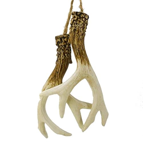 The Bridge Collection Pair of Faux Deer Antlers Ornament - Rearview Mirror Hanger for Hunter- Deer Hunting Ornament - Deer Antlers Decoration - Hunting Decor