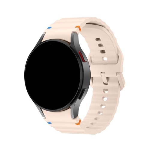 Correa de silicona for Samsung Watch 7 6 4 5 pro 44mm 40mm 45mm FE Sport Pulsera for 6Classic 43mm 47mm Correa(Pink,For Galaxy Watch 6 classic 43mm 47mm)