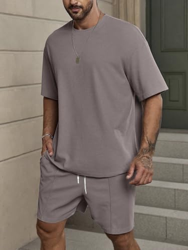 Image of Vogaan Men's T-Shirt and Shorts Set | Top & Shorts Night Suits Set | Night Wear for Men | Holiday Outfits for Men's