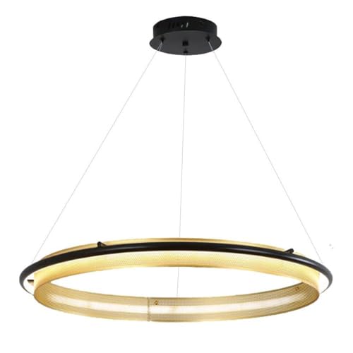 Suspension cuisine 60cm noire avec diffuseur acrylique HMJGDZG