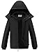 OutPro Herren Skijacke Winterjacke Warme FleecejackeWasserdicht Winddicht Funktions Baumwolljacke Winterjacke Outdoor WandernTibetisch schwarz,S