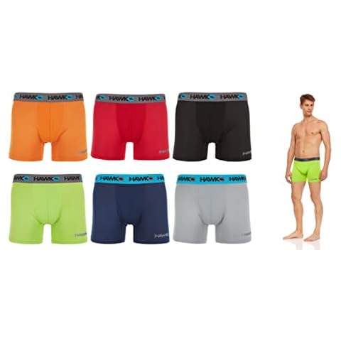 TONY HAWK Multicolor Mens Boxer Briefs Underwear Pack of 6 - Sporty Fit, Short Leg Super Soft Breathable - Dri Fusion Tech, No Fly, (S-5X) Cover