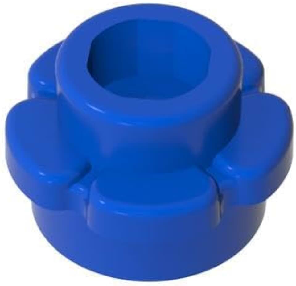 經典藍色圓板散裝，圓板，1x1 帶花邊（5 個旋鈕/花瓣），建築圓形板 500 塊，與樂高零件和部件兼容：1x1 藍色板（顏色：藍色）