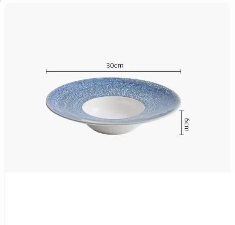 Piatti Cena Piatti da cena creativi in ​​ceramica Stoviglie for hotel e ristoranti Piatti da cena Piatti da zuppa for uso domestico Piatti freddi Forniture Per Feste(12 inches)
