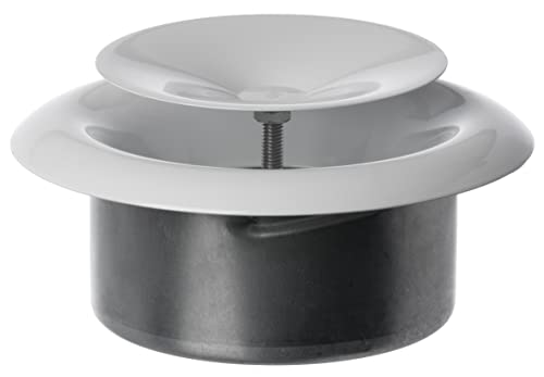 Ø 100mm Weiß Metall Anemostat - Zuluft Tellerventil - Rund Lüftungsventil mit Montagering