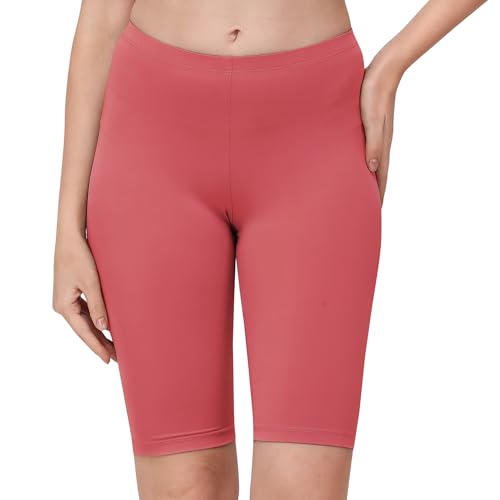 Image of SOIE Women's Mid Rise Soft Polyamide Spandex Knee Length Cycling Shorts