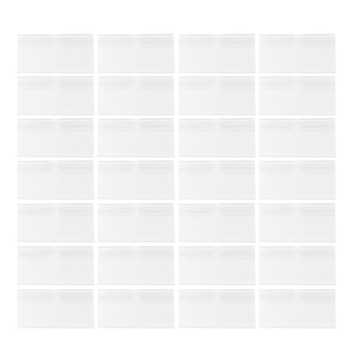 OKUMEYR Portaetiquetas para Estantes de Supermercado, 50 Unidades Pvc Transparente 50x42mm, Soporte Reutilizable para Etiquetas de Venta Minorista en Tiendas y Centros Comerciales