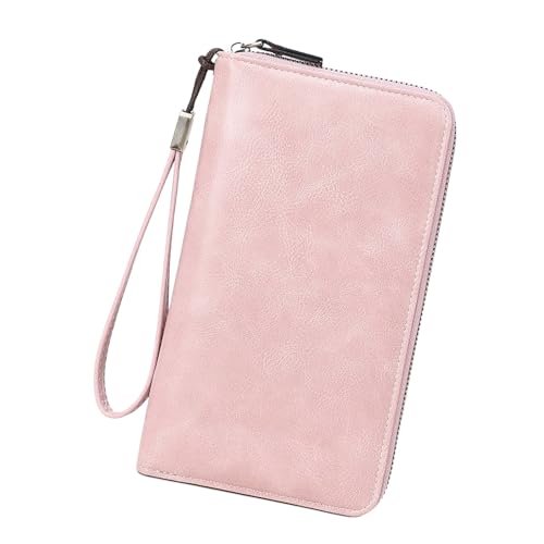 Porte-cartes zippé cuir synthétique portable petit portefeuille voyage d'affaires navetteur