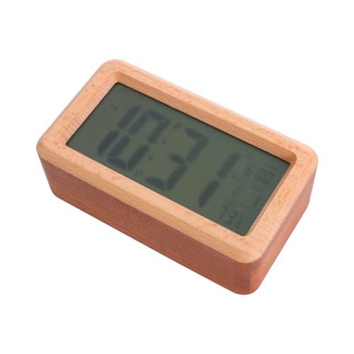 CORHAD Reloj Despertador Digital de Madera Maciza con Sensor de Luz Pantalla LED para Escritorio Dormitorio y Oficina sin Batería Diseño Compacto y Resistente