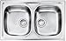 CM 010442XCSSX Serie Siros 3'' Lavello Acciaio Inox Satinato da Incasso 2 Vasche 79X50cm - 3