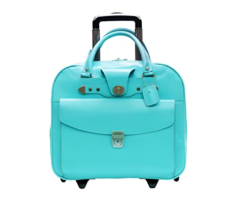 Mckleinusa Wheeled Ladies' Laptop Briefcase, Aqua Blue #TOP10