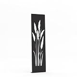 hiyard Silhona Designstele aus Metall/Gartendeko für Außenbereich/mattschwarz / 300 x 1152 mm/wetterfest & hochwertig verarbeitet