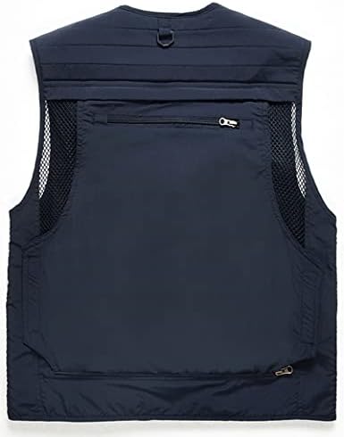 Flygo Men's Casual Lightweight Outdoor Fishing Work Safari Travel Photo Cargo Vest Jacket Multi Pockets