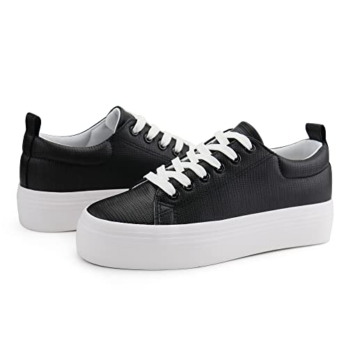 Image of JABASIC Women Lace Up Platform Sneakers Comfortable Casual Fashion Sneaker Walking Shoes
