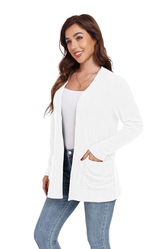 Image of GRECERELLE Womens Long Sleeve Lightweight Open Front V-Neck Casual Cardigan Sweaters Outerwear with Pockets 2025, S-2XL
