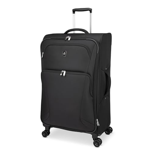 ATLANTIC Artisan III Large Checked Luggage — Expandable, Lightweight, Water-Resistant Suitcase with 8 Spinner Wheels and Lockable Zipper Puller Heads — Black, 28-inch image 5