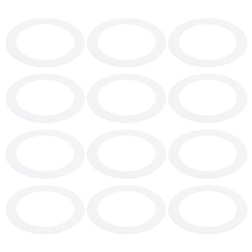 Image of PATIKIL Goof Rings Inner Diameter 2.99 inch, Outer Diameter 4.72 inch, 12 Pcs Metal Goof Rings Cover Recessed Light Trim for Ceiling Wall Fixtures Can Lighting Down Light LED, Matte Finish White