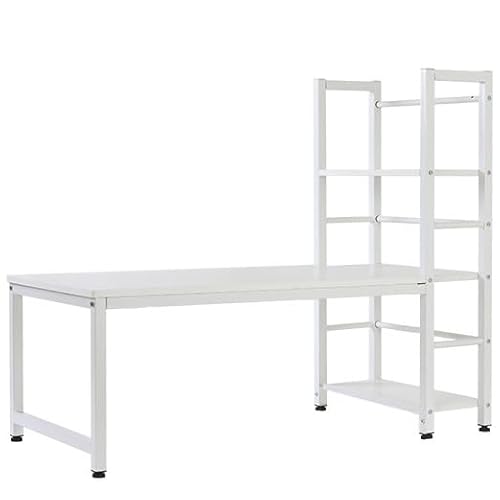 GDFStudio ARBR ホワイト モダン L字型 3段シェルフ付き 収納棚付 PCデスク ゲーム用