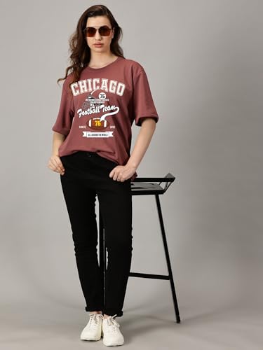 Image of RodZen Women's Cotton Loose Fit Oversized Printed T-Shirt