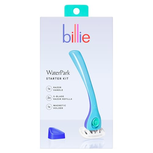 Billie Women’s Razor Kit, 1 Handle, 2 x 5 Blade Refills + Magnetic Holder, Water Park