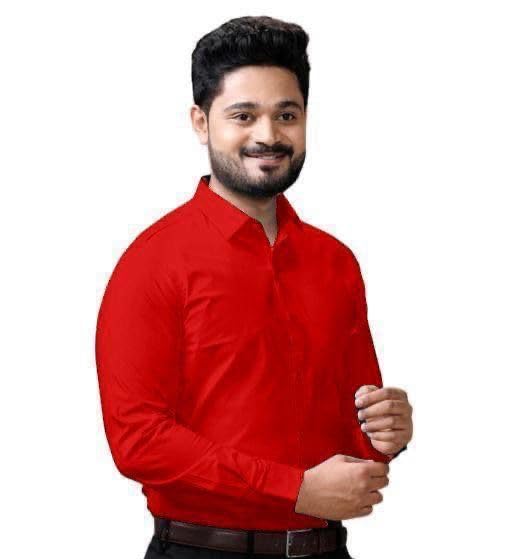 Image of Men's Casual Cotton Blend Shirt | Regular Fit | Full Sleeve | Solid Design