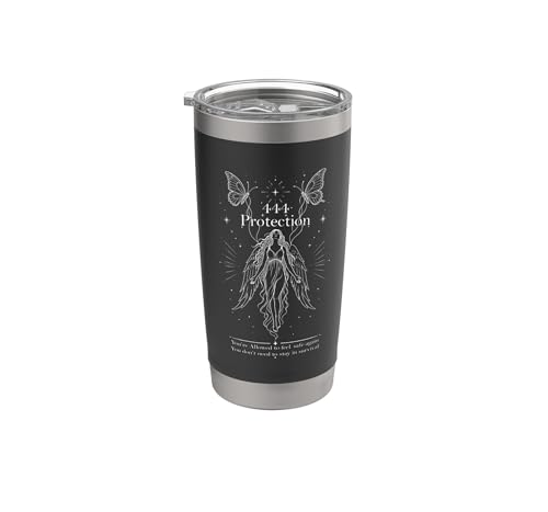 444 Protection Angel Number Affirmation Numerology Stainless Steel Insulated Tumbler