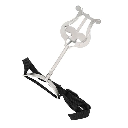 Vaguelly 1pc Euphonium Music Stand Portable Silver Sheet Music Holder for Marching Bands Stable Design Durable Construction for Musicians and Outdoor Performances