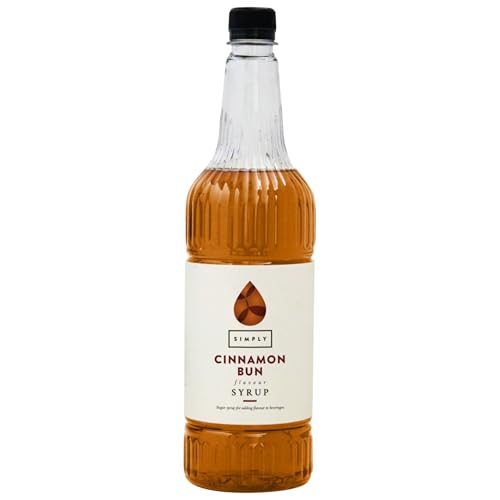 Simply Cinnamon Bun Syrup Vegan Nut Free & Halal Certified Flavoured Syrup for Coffee Cocktails & Baking (1 Litre)