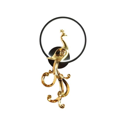 Image of Harold Electricals Metal Modern Peacock Wall Light | Wall Lamp Fixture for Living Room, Bedroom, Hall- Pack of 1 (Inbuilt Led) (Right)