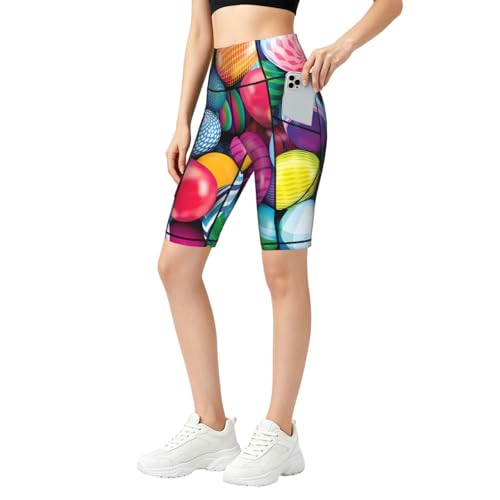 Short de yoga pour femme anti-glissement avec poches pour course à pied et fitness