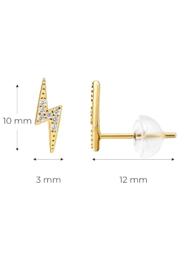 Image of S925 Sterling Silver Earrings, Hypoallergenic Stud for Women & Men | Minimalist Dainty Design, Solid 925 Sterling Silver or with 18K Gold Plate, Daily /Party Wear, Birthday Gift, Silver or Gold