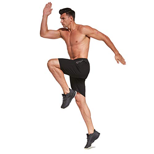 JustSun Mens Shorts Casual Sports with Elastic Waist Zipper Pockets4