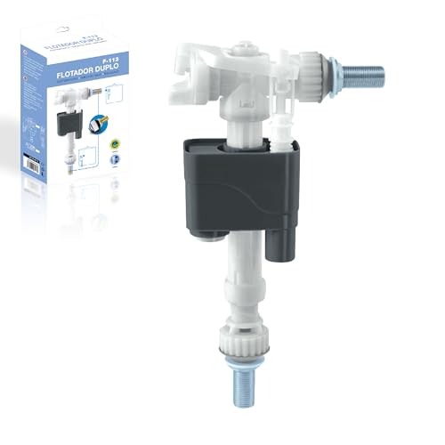 HOMSSY Flotador Cisterna WC Universal F-113 – Válvula Llenado Tanque Bajo 3/8', Boya Regulable, Altura Ajustable, Instalación Vertical o Lateral, Sistema ECO Antirruido