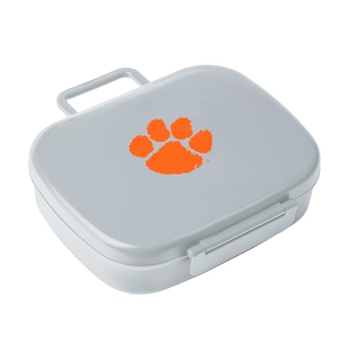 FANMATS NCAA Clemson Tigers Travel Bento Lunch Box — Team Logo Design | Latching Lid | Reusable | 3 Compartments