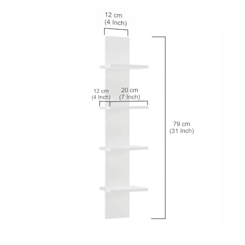 Image of FURNEASER Wooden Wall Shelves for Living Room, Hanging Decoration & Corner Display Shelf, Modern & Stylish Bookcase Bookshelf for Home Office Wall Decoration