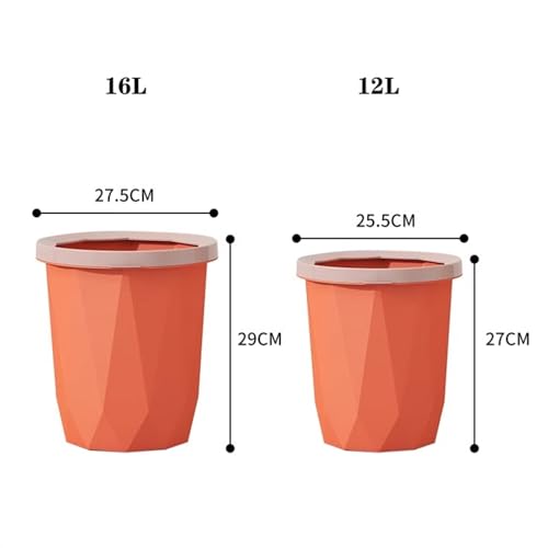 Caneca de basura redonda de plástico, 16 L, color rosa miniatura 2