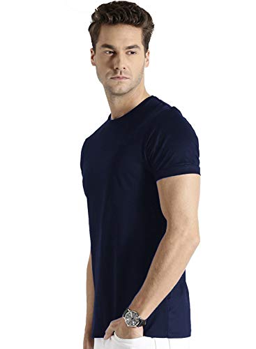 Image of ADRO Men's Cotton Solid Regular Fit T-Shirt