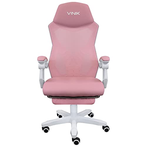 CADEIRA GAMER ROCKET BRANCA COM ROSA – CGR10BRS – VINIK