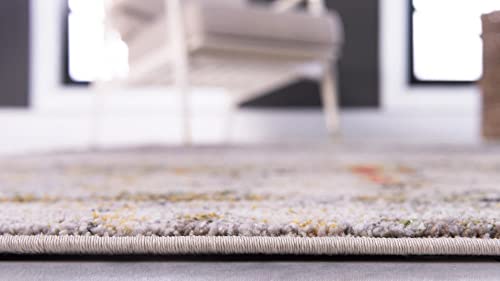 Tapete decorativo rectangular 8' x 10' beige y gris miniatura 4
