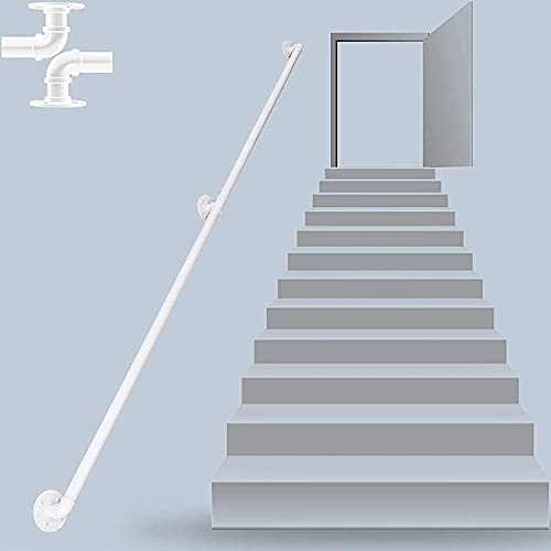 Rampe d'escalier 510 cm en fer forgé avec tige de support murale