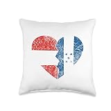 Honduran Peruvian Flags Heart | Peru Honduras Roots Vintage Throw Pillow