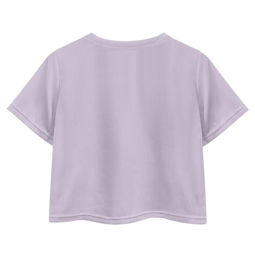 Image of Kids T Shirt Short Sleeve Crop Tops for Girls Summer Clothes Pullover Tees Shirt 5-14