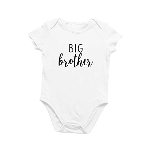 Onesie Organic Baby One Piece Short Sleeve Cute Love Bodysuit, 0-18 Months - Big Brother (9-12 Months)